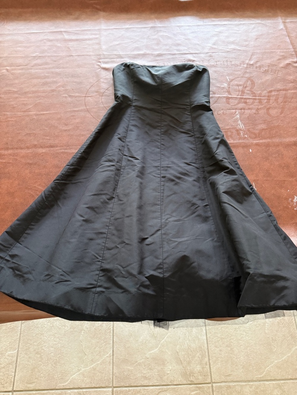 J Cree Strapless Black Sill Evening Dress